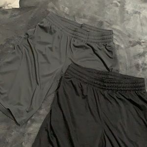gray and black shorts